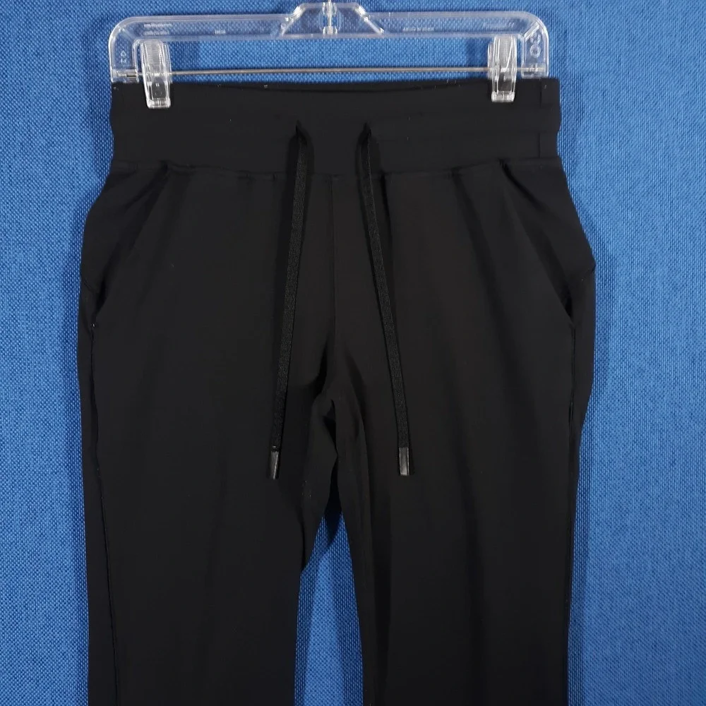 Lululemon Jogger Pants Womens Size 6 Inseam 30 Elastic Waist Black Skinny Leg
